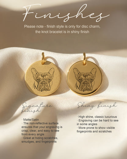 Pet Portrait Engraved Knot Bracelet