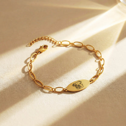 Pet Portrait Oval Link Chain Bracelet