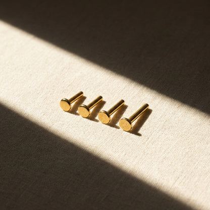 Tiny Tri-ball Threadless Flat Back