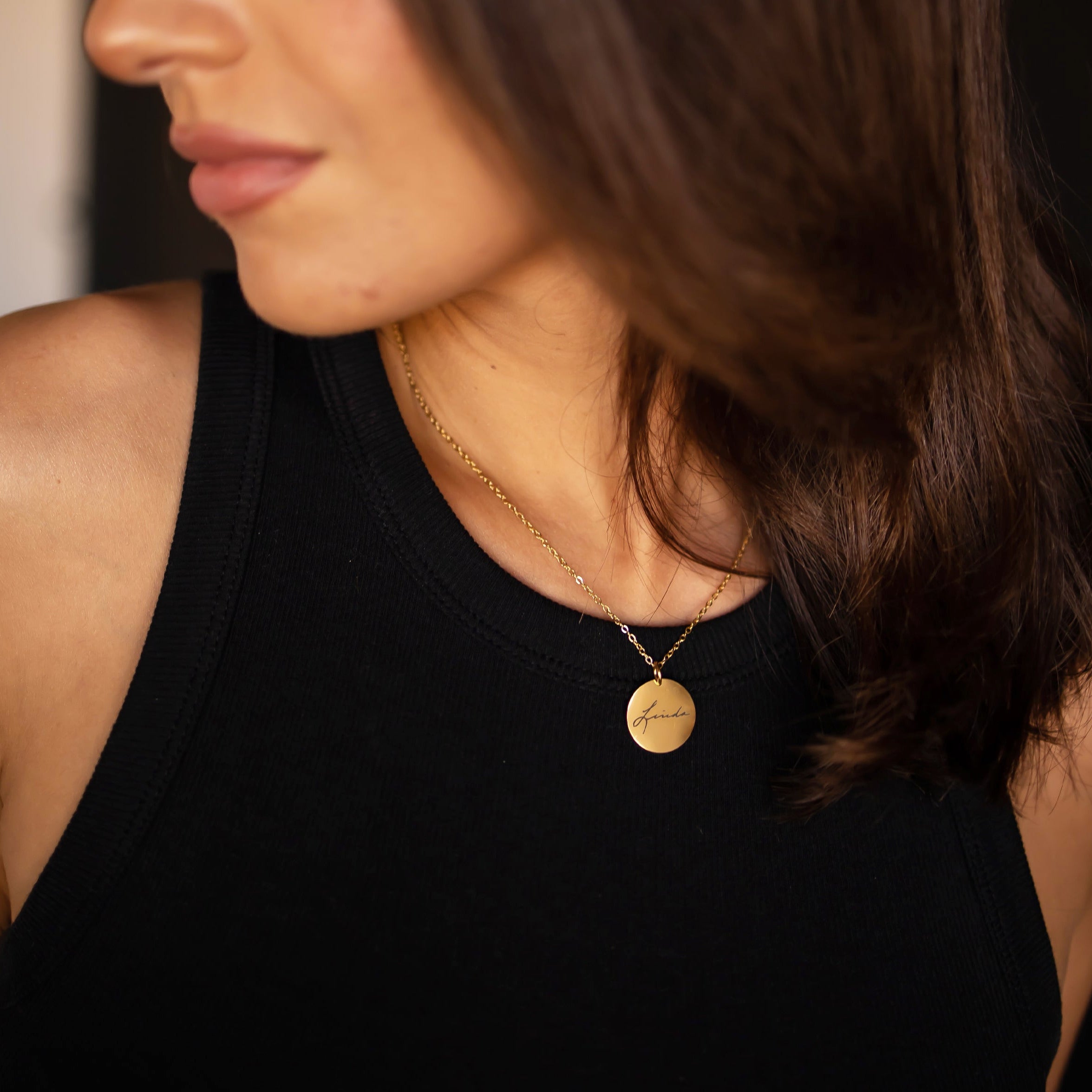 24K Gold Plated Engraved Disc Necklace – Be Monogrammed