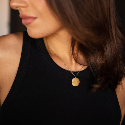 Handwriting Disc Necklace