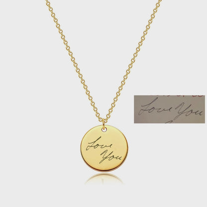 Handwriting Disc Necklace