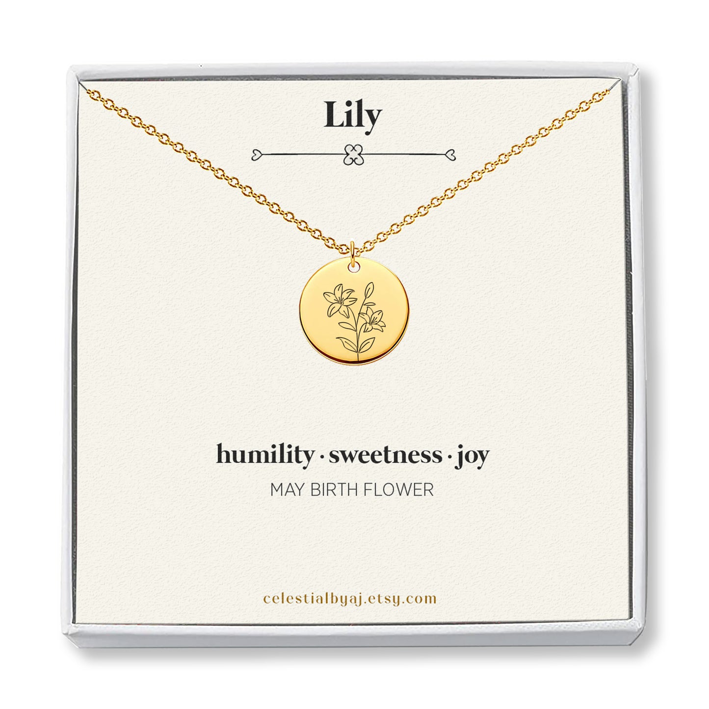 May Birth Flower - Lily Necklace