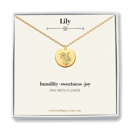 May Birth Flower - Lily Necklace