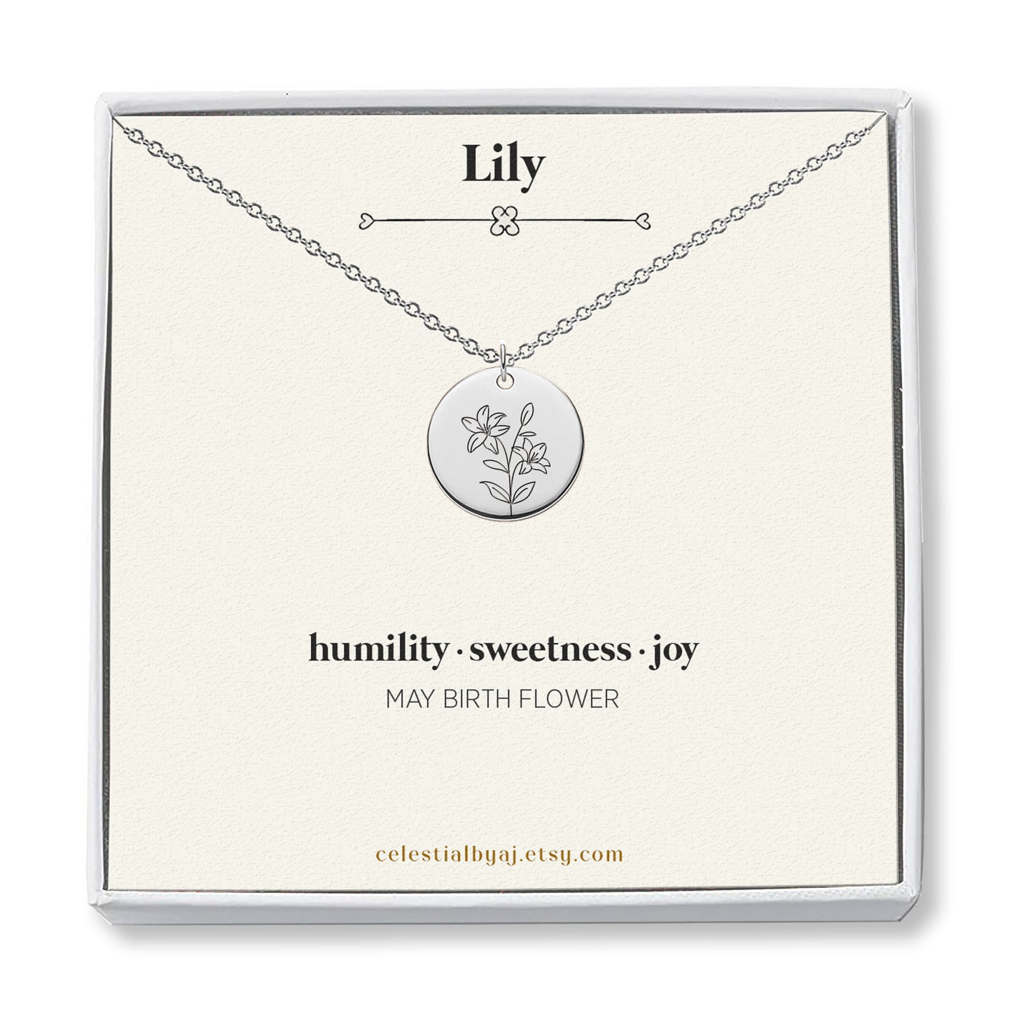 May Birth Flower - Lily Necklace